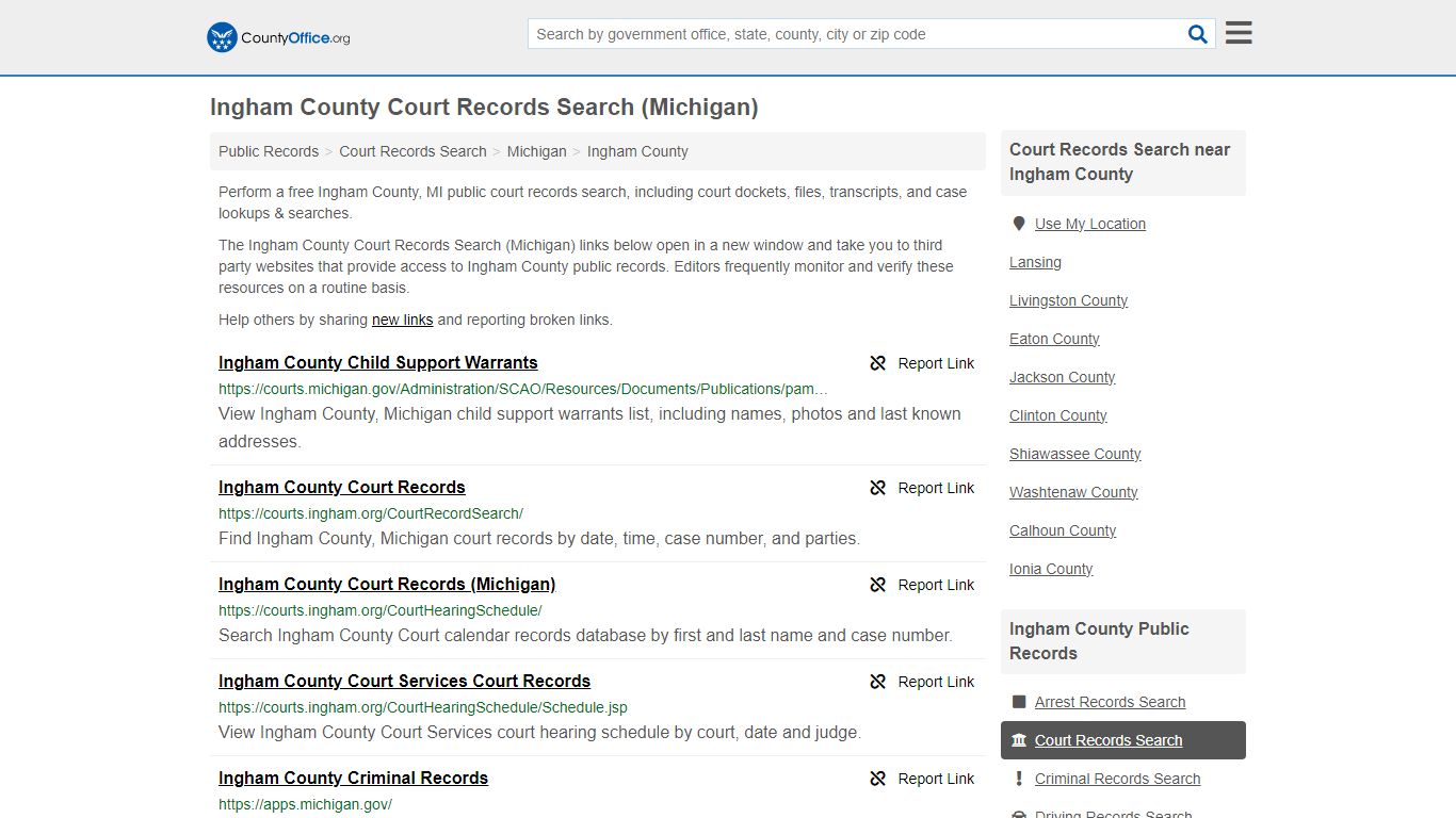 Ingham County Court Records Search (Michigan) - County Office